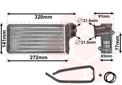 Heat Exchanger, interior heating - 40006199 VAN WEZEL