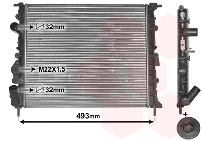 Radiator, engine cooling - 43002197 VAN WEZEL
