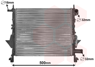 Radiator, engine cooling - 43002217 VAN WEZEL