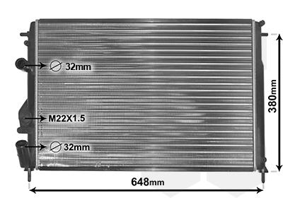 Radiator, engine cooling - 43002241 VAN WEZEL