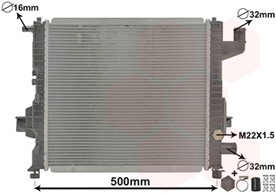 Radiator, engine cooling - 43002262 VAN WEZEL
