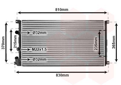 Radiator, engine cooling - 43002276 VAN WEZEL