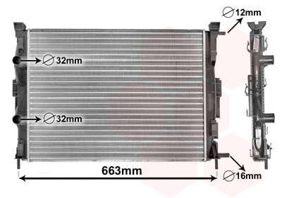 Radiatore, Raffreddamento motore - 43002307 VAN WEZEL