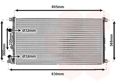 Radiator, engine cooling - 43002322 VAN WEZEL