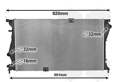 Radiator, engine cooling - 43002601 VAN WEZEL