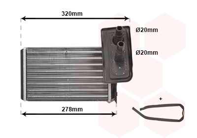 Heat Exchanger, interior heating - 43006099 VAN WEZEL