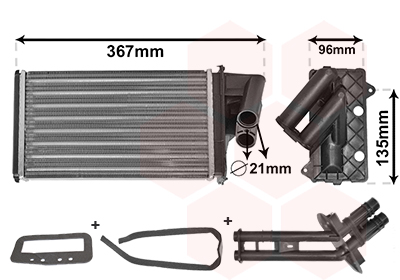 Heat Exchanger, interior heating - 43006203 VAN WEZEL