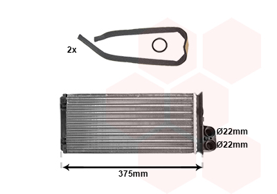 Heat Exchanger, interior heating - 43006226 VAN WEZEL