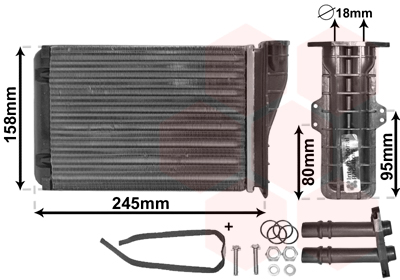 Heat Exchanger, interior heating - 43006249 VAN WEZEL