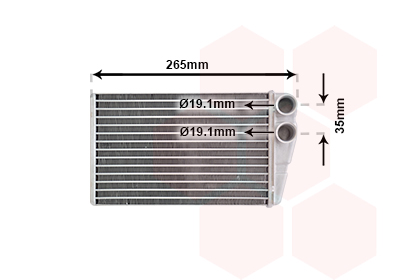 Heat Exchanger, interior heating - 43006354 VAN WEZEL