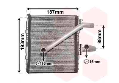 Heat Exchanger, interior heating - 51006107 VAN WEZEL