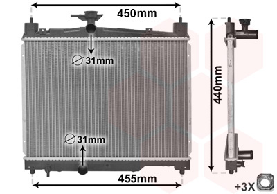 Radiator, engine cooling - 53002251 VAN WEZEL