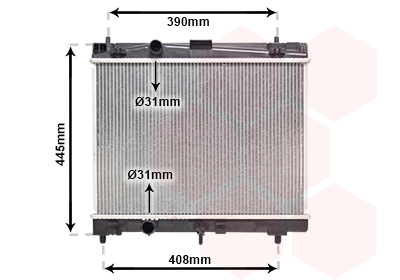 Radiatore, Raffreddamento motore - 53002357 VAN WEZEL