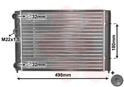 Radiator, engine cooling - 58002028 VAN WEZEL