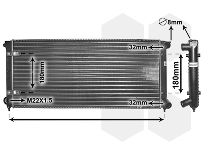 Radiator, engine cooling - 58002041 VAN WEZEL