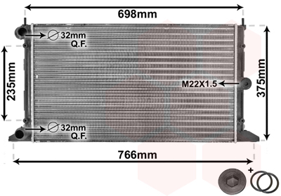 Radiator, engine cooling - 58002188 VAN WEZEL