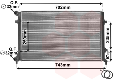 Radiator, engine cooling - 58002204 VAN WEZEL
