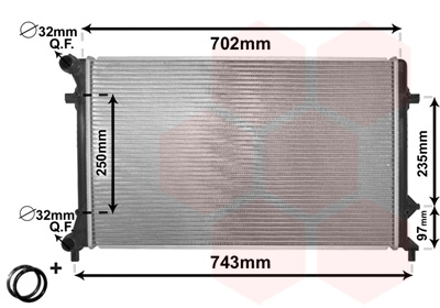 Radiator, engine cooling - 58002205 VAN WEZEL