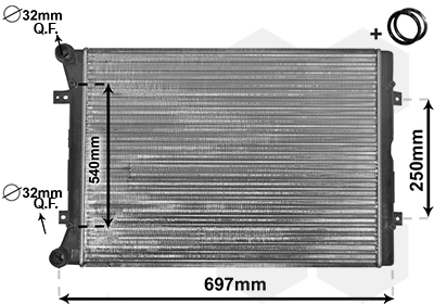 Радиатор, охлаждение двигателя - 58002283 VAN WEZEL