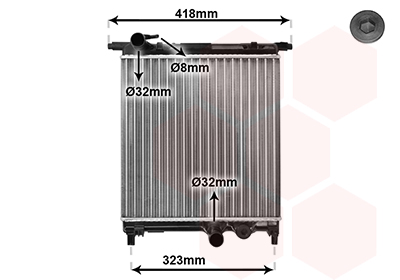 Radiator, engine cooling - 58002325 VAN WEZEL
