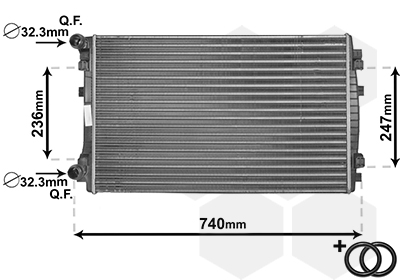Radiator, engine cooling - 58002338 VAN WEZEL