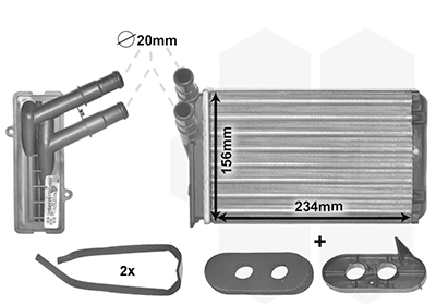 Heat Exchanger, interior heating - 58006060 VAN WEZEL