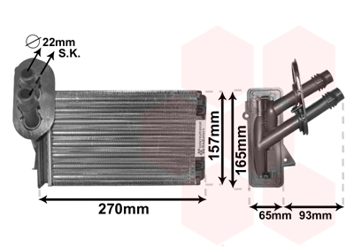 Scambiatore calore, Riscaldamento abitacolo - 58006173 VAN WEZEL