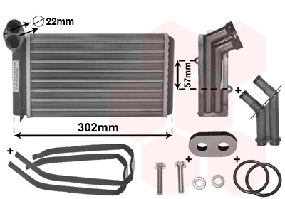 Heat Exchanger, interior heating - 58006201 VAN WEZEL