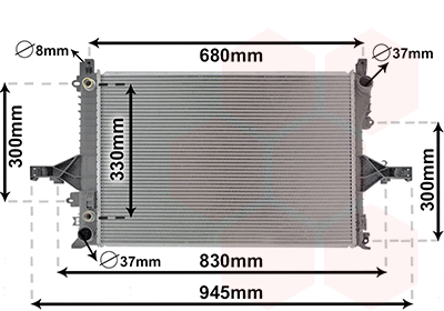 Radiator, engine cooling - 59002115 VAN WEZEL