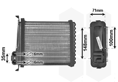 Scambiatore calore, Riscaldamento abitacolo - 59006085 VAN WEZEL