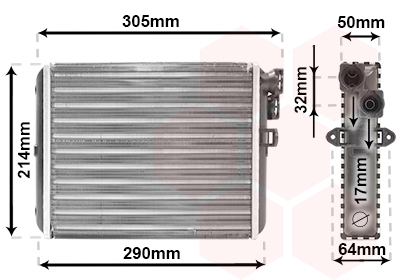 Heat Exchanger, interior heating - 59006110 VAN WEZEL