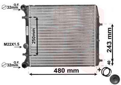 Radiator, engine cooling - 76002005 VAN WEZEL