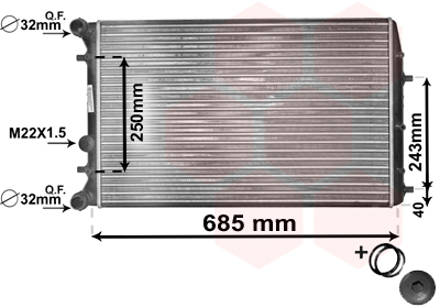 Radiatore, Raffreddamento motore - 76002006 VAN WEZEL