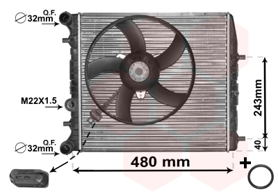 Radiator, engine cooling - 76002013 VAN WEZEL