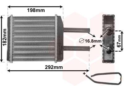 Heat Exchanger, interior heating - 81006024 VAN WEZEL