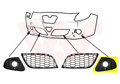 Ventilation Grille, bumper - 0113593 VAN WEZEL