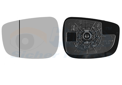 Mirror Glass, outside mirror - 2791831 VAN WEZEL