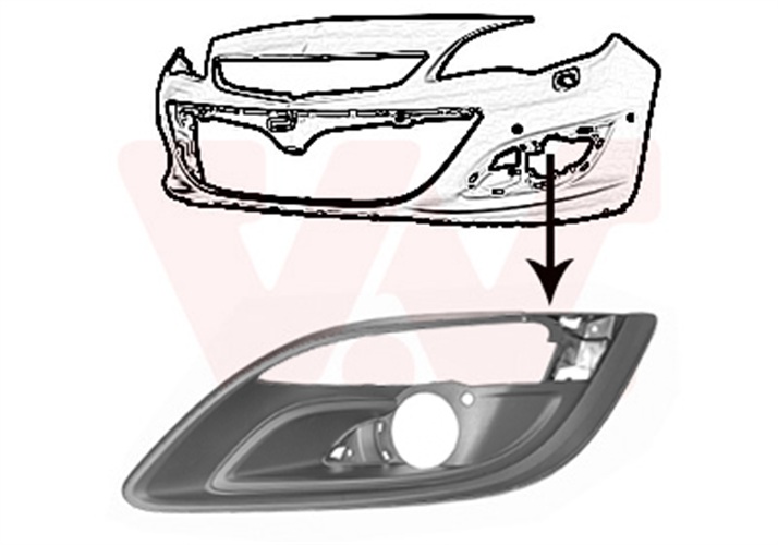 Ventilation Grille, bumper - 3753591 VAN WEZEL