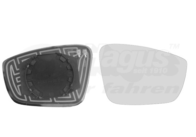 Mirror Glass, outside mirror - 5701838 VAN WEZEL
