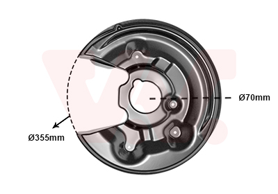 Lamiera paraspruzzi, Disco freno - 5839373 VAN WEZEL