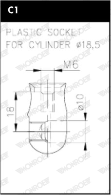 Gas Spring, bonnet - ML6284 MONROE