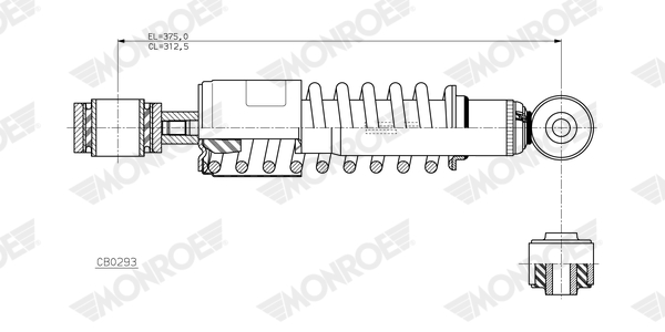 Shock Absorber, cab suspension - CB0293 MONROE