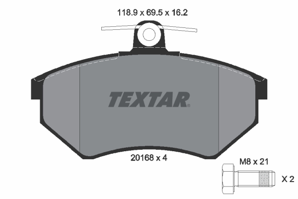 Brake Pad Set, disc brake - 2016801 TEXTAR