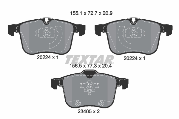 Brake Pad Set, disc brake - 2022401 TEXTAR