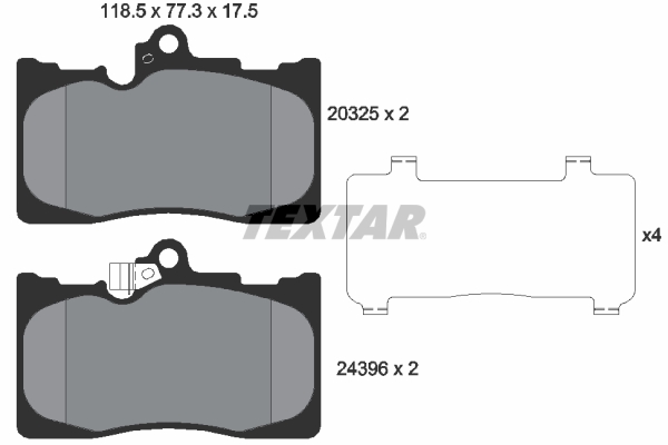 Brake Pad Set, disc brake - 2032501 TEXTAR