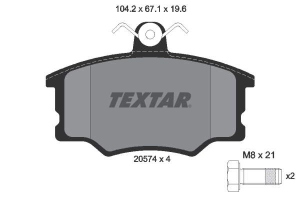 Brake Pad Set, disc brake - 2057402 TEXTAR