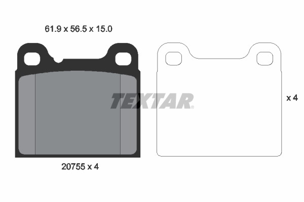 Brake Pad Set, disc brake - 2075506 TEXTAR