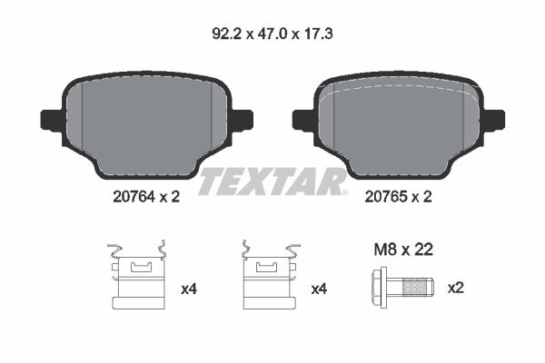 Brake Pad Set, disc brake - 2076401 TEXTAR