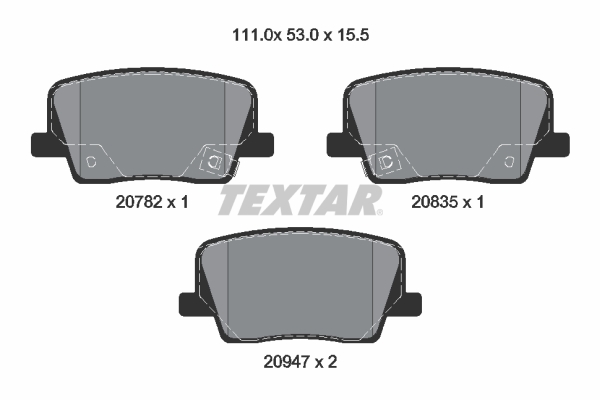 Brake Pad Set, disc brake - 2078201 TEXTAR