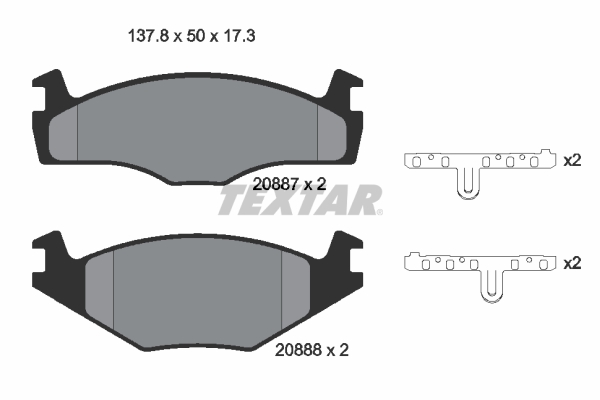 Brake Pad Set, disc brake - 2088708 TEXTAR